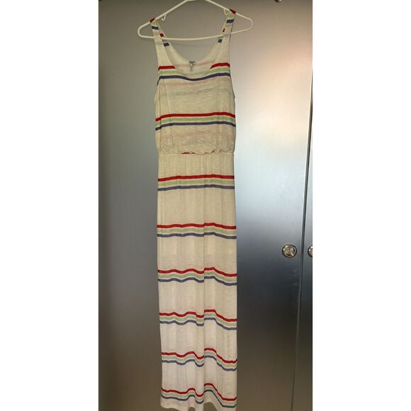 Splendid Dresses & Skirts - Splendid Sz M Long Striped Dress Side Slit Beachy Cruisewear Vacay